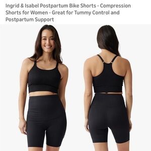 Ingrid & Isabel Black Postpartum Compression Bike Shorts